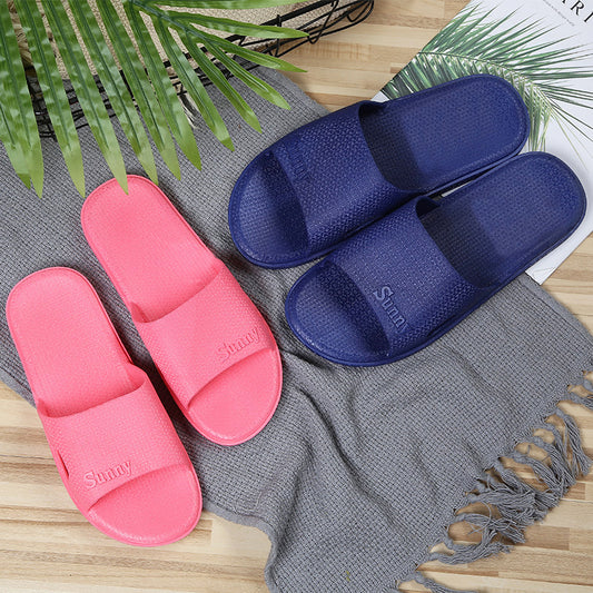 Bathroom Simple One-word Slippers Non-slip Couple Home Plastic Slippers