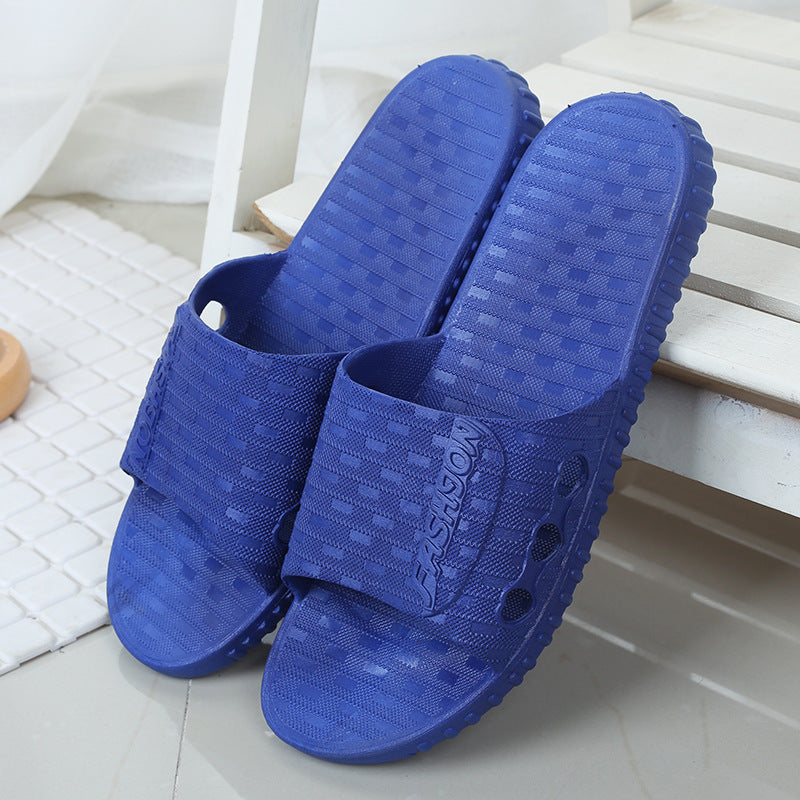 Bathroom Simple One-word Slippers Non-slip Couple Home Plastic Slippers