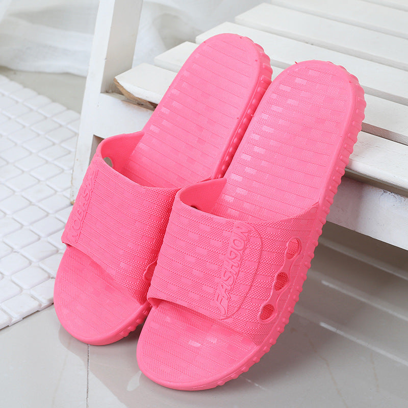 Bathroom Simple One-word Slippers Non-slip Couple Home Plastic Slippers