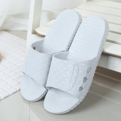 Bathroom Simple One-word Slippers Non-slip Couple Home Plastic Slippers