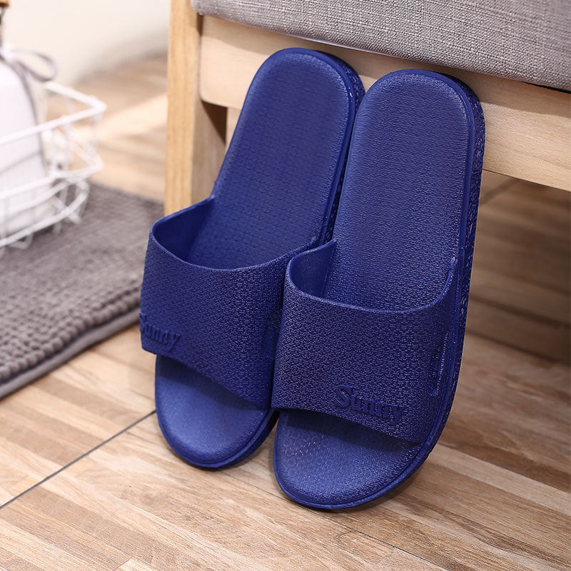 Bathroom Simple One-word Slippers Non-slip Couple Home Plastic Slippers