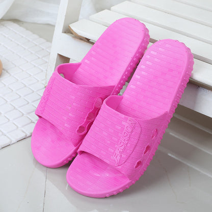 Bathroom Simple One-word Slippers Non-slip Couple Home Plastic Slippers