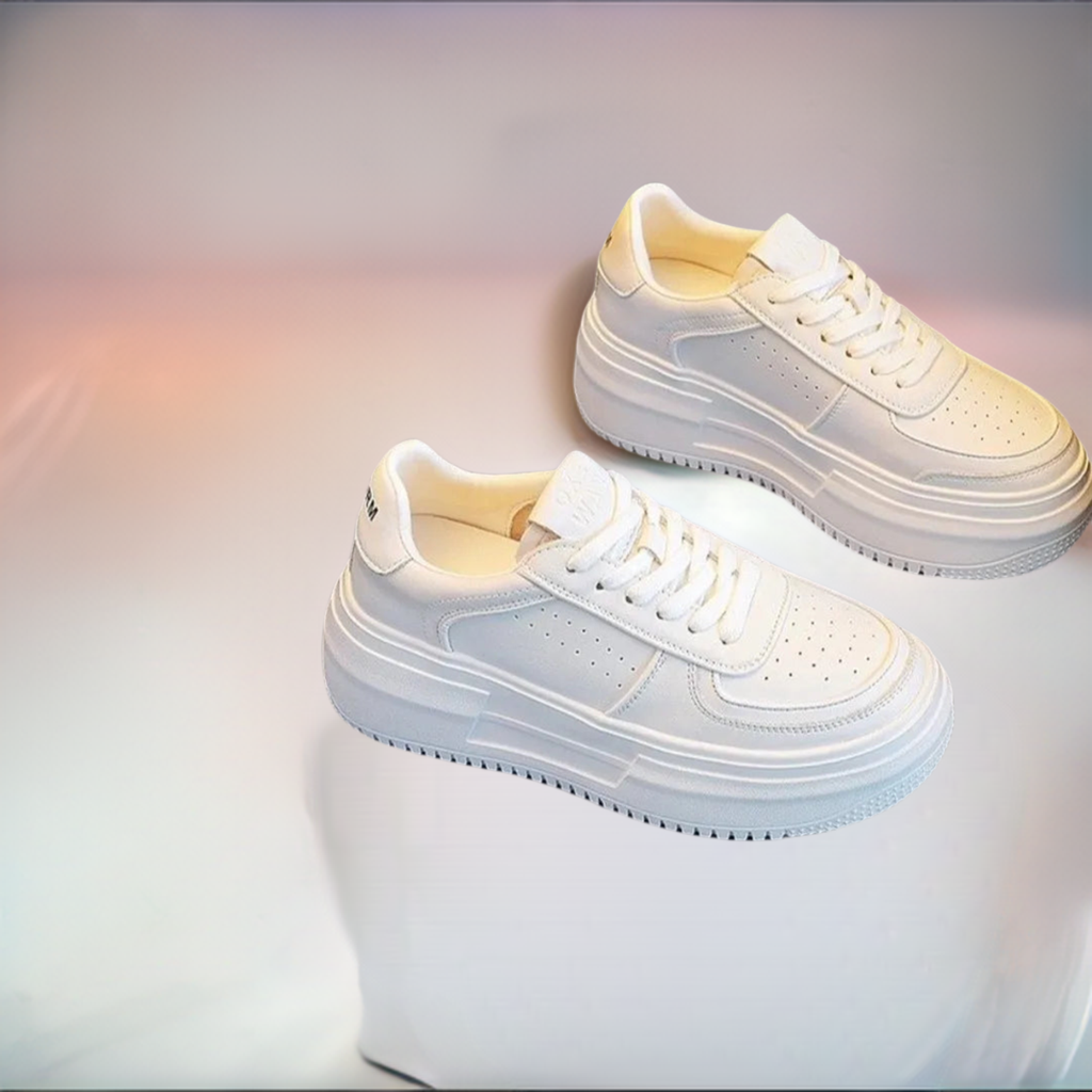 2023 New U Leather Women's White Casual Woman Vulcanize Sneakers Breathable Sport Walking Running Platform Flats Shoes